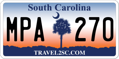 SC license plate MPA270