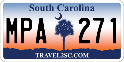 SC license plate MPA271