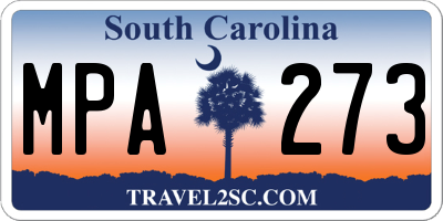SC license plate MPA273