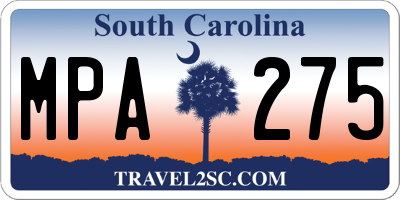 SC license plate MPA275