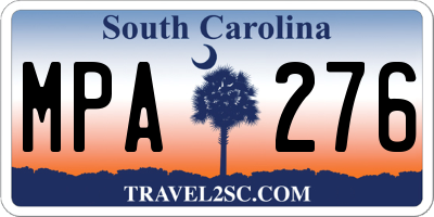 SC license plate MPA276