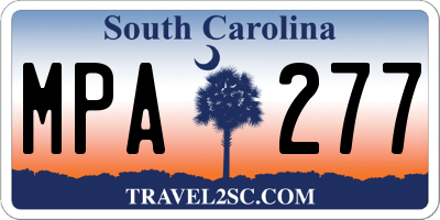 SC license plate MPA277