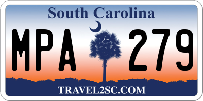 SC license plate MPA279