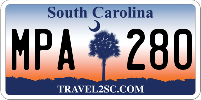 SC license plate MPA280