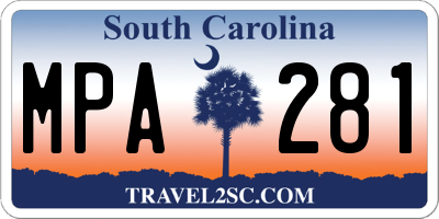 SC license plate MPA281