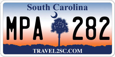 SC license plate MPA282