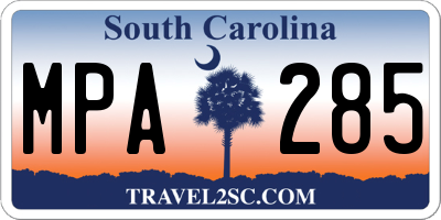 SC license plate MPA285
