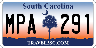 SC license plate MPA291