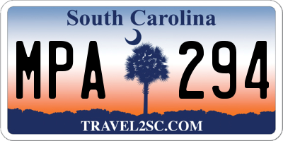 SC license plate MPA294