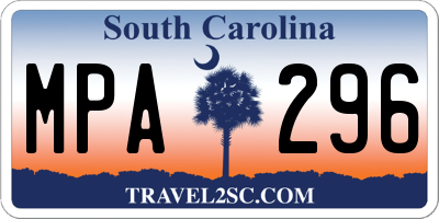 SC license plate MPA296
