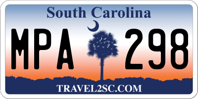 SC license plate MPA298