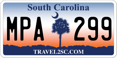 SC license plate MPA299