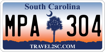 SC license plate MPA304