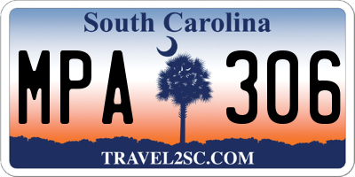 SC license plate MPA306