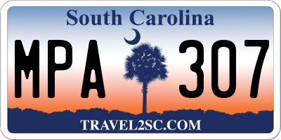 SC license plate MPA307