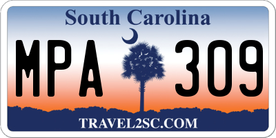 SC license plate MPA309