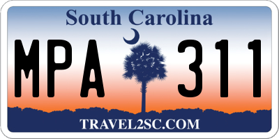 SC license plate MPA311