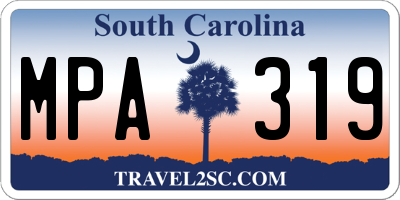 SC license plate MPA319