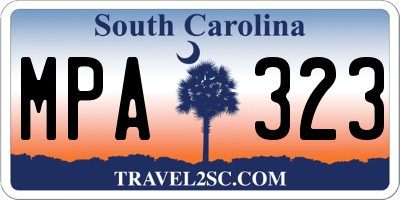 SC license plate MPA323