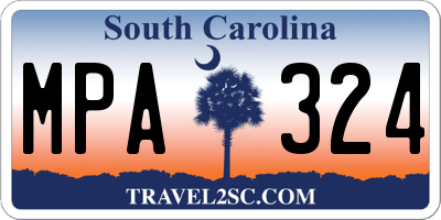 SC license plate MPA324