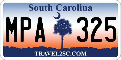 SC license plate MPA325