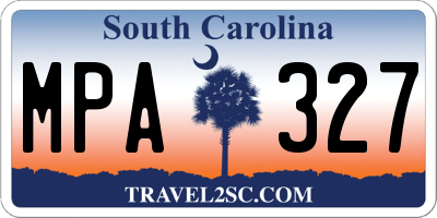 SC license plate MPA327