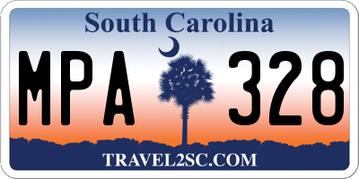 SC license plate MPA328