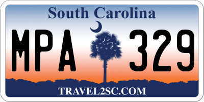 SC license plate MPA329