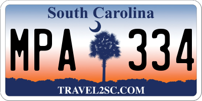 SC license plate MPA334