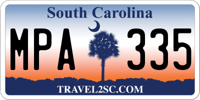 SC license plate MPA335
