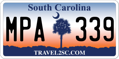 SC license plate MPA339