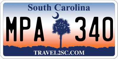 SC license plate MPA340