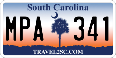 SC license plate MPA341