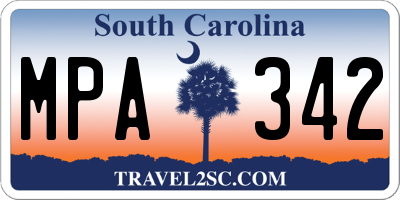 SC license plate MPA342