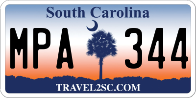 SC license plate MPA344