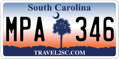 SC license plate MPA346
