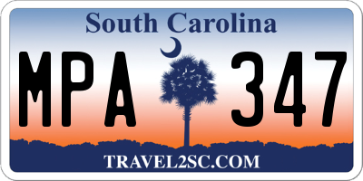 SC license plate MPA347
