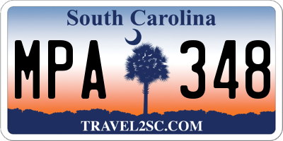 SC license plate MPA348