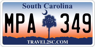 SC license plate MPA349