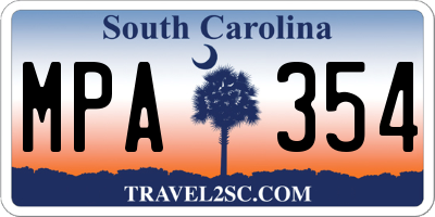 SC license plate MPA354