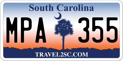 SC license plate MPA355