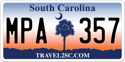 SC license plate MPA357