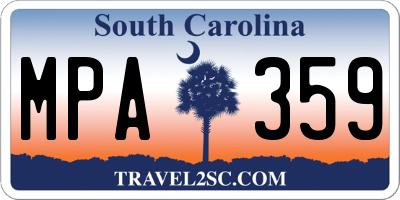 SC license plate MPA359