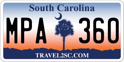 SC license plate MPA360