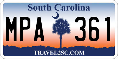 SC license plate MPA361