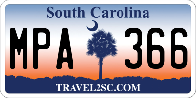 SC license plate MPA366