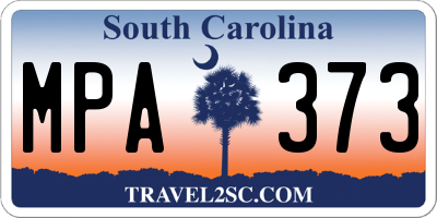 SC license plate MPA373