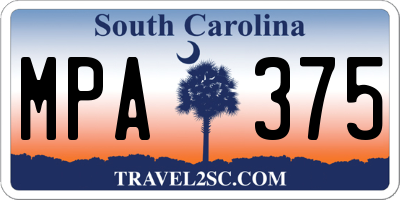 SC license plate MPA375