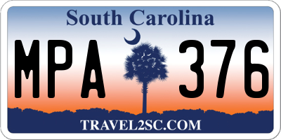 SC license plate MPA376