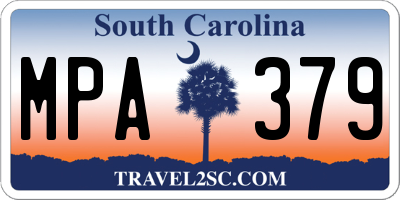 SC license plate MPA379
